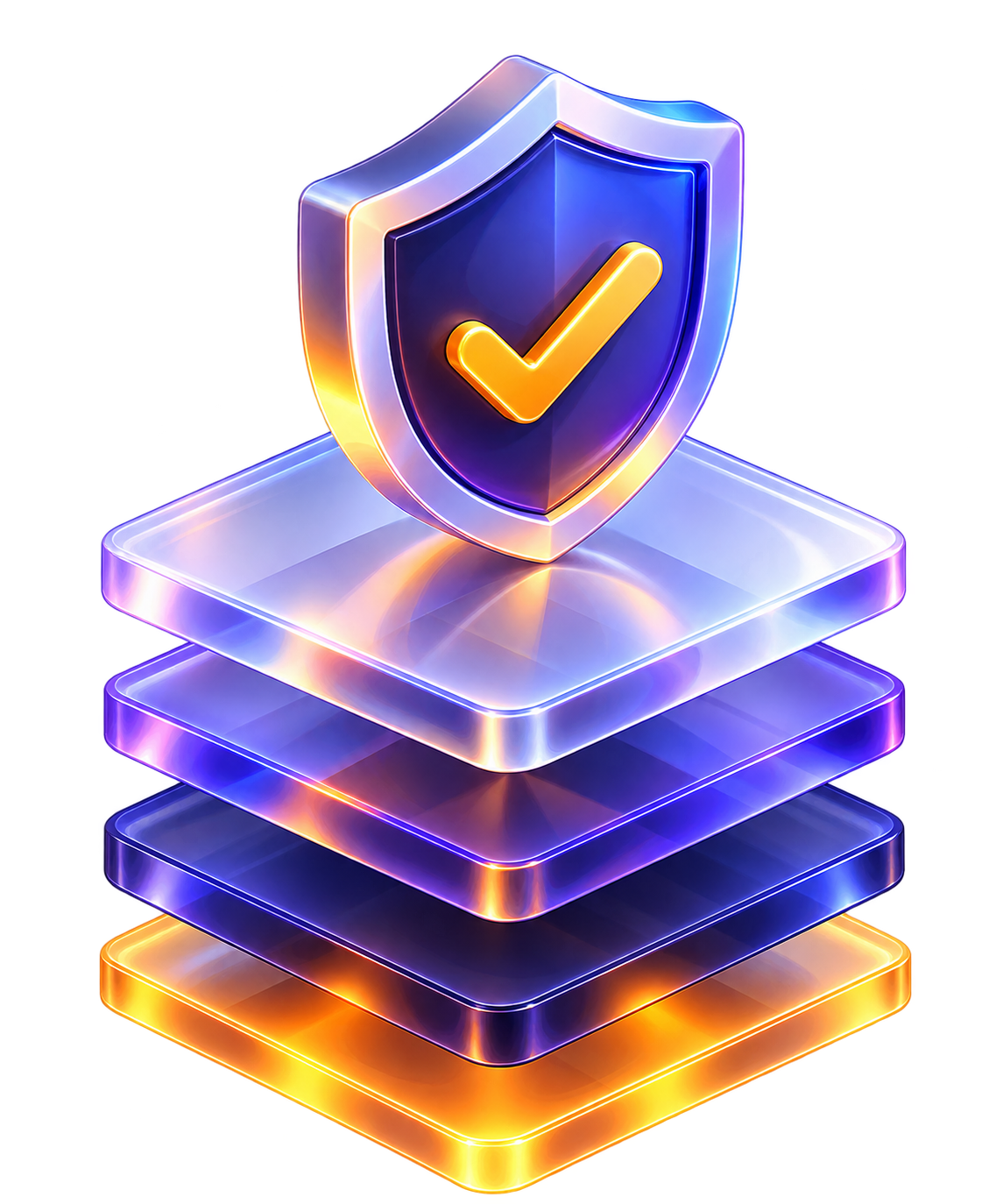 Four protected platform layers with a verification shield